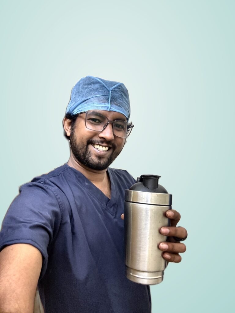 Biswa Prakash Swain in scrubs